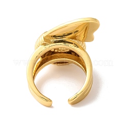 Спиральные латунные открытые манжеты RJEW-U009-10G