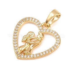 Pendentifs de zircone cubique en laiton micro pavé saint valentin&nbsp;KK-H273-46G-01