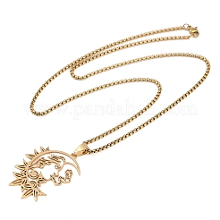 Готические ожерелья с подвеской в виде полой луны из нержавеющей стали 201&nbsp;LS-NJEW-K283-04G