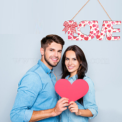 День святого валентина деревянная дверь подвесные украшения с пеньковой веревкой AJEW-WH0314-117