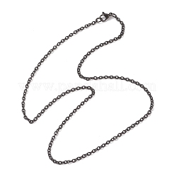 2.5 мм 304 нержавеющая сталь текстурированная кабельная цепь ожерелья для женщин и мужчин&nbsp;NJEW-JN05819-01