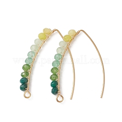 Серьги-крючки из натурального малайзийского нефрита&nbsp;EJEW-JE06887-02