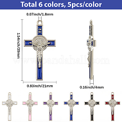 30шт 6 цвета сплава эмалевые подвески&nbsp;ENAM-SC0007-26