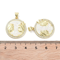 Латунные микропаве прозрачные подвески с фианитом KK-L213-010G-02