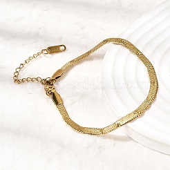 Schlangenkettenarmbänder aus 304 Edelstahl für Damen&nbsp;BJEW-P395-02G-03