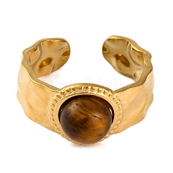Runde Fingerringe aus Natursteinen&nbsp;RJEW-Q822-03G