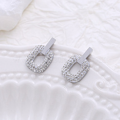 Овальные серьги-гвоздики из нержавеющей стали&nbsp;UD6518-1