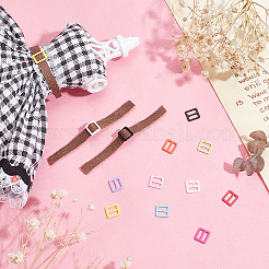 120 шт. 10-цветные прямоугольные пряжки из сплава FIND-FG0002-82