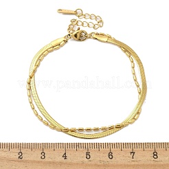 Браслеты-змейки из нержавеющей стали 304&nbsp;BJEW-C084-03G