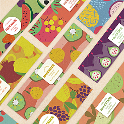Абстрактная бирка из мыльной бумаги в фруктовом стиле DIY-WH0399-69Z