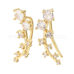 Orecchini a perno in ottone con pavé di zirconi cubici&nbsp;KK-CBAA351-05G