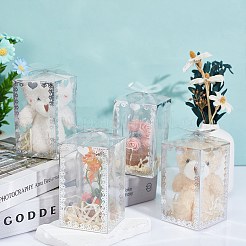 Faltbare Geschenkverpackungsboxen aus transparentem PVC mit Herzdruck&nbsp;CON-WH0085-192B-02