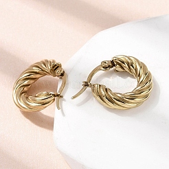 Серьги-кольца из нержавеющей стали 304 с закрученными кольцами&nbsp;EJEW-Z146-01G-01