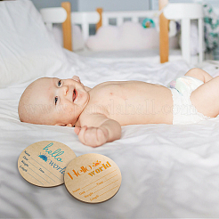 Accessoires photo de bébé en bois imprimés sur une seule face&nbsp;DJEW-WH0600-006