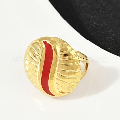 Плоские круглые эмалевые кольца из нержавеющей стали 304 для женщин RJEW-G355-07G-02