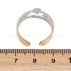 Двухцветные манжетные кольца из нержавеющей стали 304 RJEW-S635-01GP-21