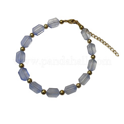 201 Edelstahl-Rundarmbänder und handgefertigte sechseckige Glasperlenarmbänder&nbsp;WG895AC-04