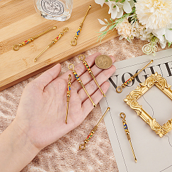 9 шт. 3-х цветные латунные эмалевые ушные палочки AJEW-OC0004-74