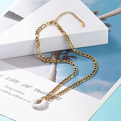 Ожерелье с подвеской в виде пончика из натурального говлита NJEW-JN03815-05