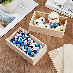 Прямоугольная незавершенная деревянная подарочная коробка для хранения&nbsp;LS-CON-WH0094-38A