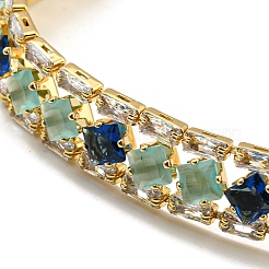 Браслет из латуни с ромбическими звеньями&nbsp;BJEW-Q771-08G