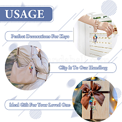 5 шт. 5-х стильный брелок с натуральными и синтетическими драгоценными камнями&nbsp;KEYC-TA0001-21