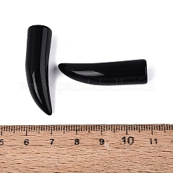 天然石&合成ミックスストーンペンダント  牛角のお守り  35~38x10~14x10~11mm  穴：1.2~1.5mm&nbsp;G-Q602-10