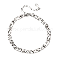Armbänder aus 304er Edelstahl mit Strass-Panzergliedern für Damen&nbsp;BJEW-L721-01P