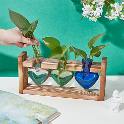 Стеклянная ваза в форме сердца&nbsp;AJEW-WH0777-010