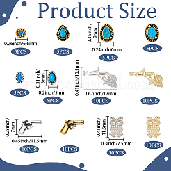 Cabochons aus Legierung im Western-Stil&nbsp;MRMJ-SP0001-38B