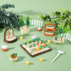 ミニガーデンドールハウスアクセサリーセット  プラスチック人工植物を含む  野菜  ツール  蛇口  分野  ミックスカラー  14.5~101x6.5~90x6~35.5mm  30個/セット&nbsp;DIY-WH0030-90