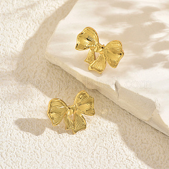 Серьги-гвоздики из нержавеющей стали с бантом NB2458