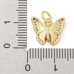Micro pavé di zirconi cubici con placcatura in ottone e ciondoli smaltati&nbsp;KK-Q814-23G-02