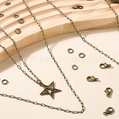 DIY-Kits zur Herstellung ovaler Messingkabelketten&nbsp;DIY-SC0029-09C