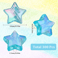 300шт экологически чистые прозрачные акриловые бусины&nbsp;OACR-SC0001-26