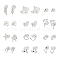 2 пара сережек-гвоздиков из сплава для женщин&nbsp;EJEW-FS0001-27D