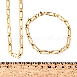 Schmucksets aus Büroklammerketten aus Edelstahl 304 (Armband & Halskette)&nbsp;SJEW-L199-15G