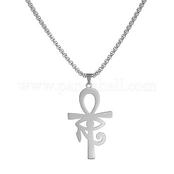 Египетская 304 нержавеющая сталь глаз ра анкх крест кулон коробка цепи ожерелья&nbsp;FS-WG026EA-01