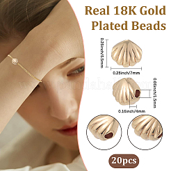 20 шт. латунные бусины с покрытием стойки&nbsp;KK-BBC0021-40