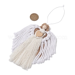 Ornements suspendus d'ange en coton macramé faits à la main&nbsp;HJEW-JM02760-03
