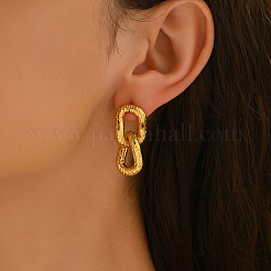 Текстурированные овальные серьги-гвоздики из нержавеющей стали 304&nbsp;IR4218