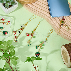 6 шт. 3 стиля эмалированные сплавы и стеклянные бусины мобильные пылезащитные заглушки&nbsp;HJEW-SC0001-93