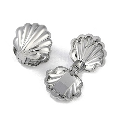 Серьги-кольца в форме ракушки из нержавеющей стали 304 EJEW-Z075-02P