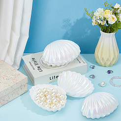 Шкатулки для хранения ювелирных изделий в форме ракушек из перламутрового пластика&nbsp;AJEW-WH0695-138B-02