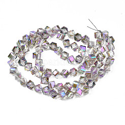 Chapelets de perles en verre transparent électrolytique&nbsp;X-EGLA-N002-29-C01