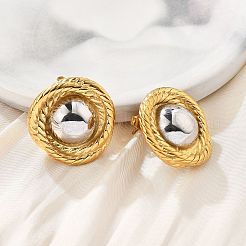 Серьги-гвоздики из нержавеющей стали 304 EJEW-D319-10G