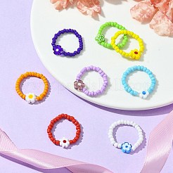 Стеклянные бусы стрейч кольца RJEW-MZ00023