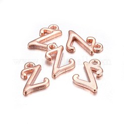 ローズゴールドメッキ合金文字ペンダント  ラックめっき  カドミウムフリー＆鉛フリー  文字.z  13x10x2mm  穴：1.5mm&nbsp;X-PALLOY-J718-01RG-Z