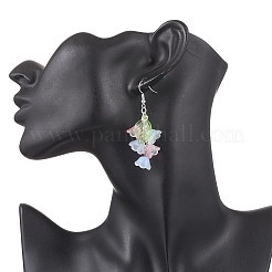 Серьги-подвески с эмалью ручной работы в виде цветка&nbsp;EJEW-TA00706