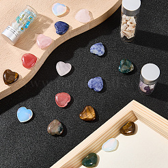 18 шт. 6 стиля драгоценных камней сердечные лечебные камни&nbsp;DJEW-GF0001-77